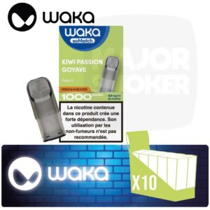 pod waka Kiwi Passion Goyave, waka so match, so match waka, somatch waka, waka somatch, waka pod, waka pods, waka pod en boite, boite waka somatch x10, boite waka so match kiwi passion goyave x10