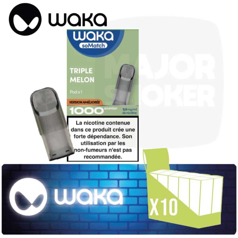 pod waka Triple Melon, waka so match, so match waka, somatch waka, waka somatch, waka pod, waka pods, waka pod en boite, boite waka somatch x10, boite waka so match melon x10