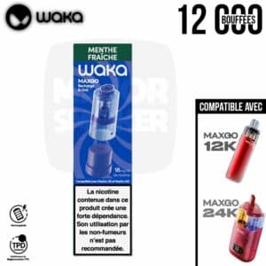 waka, waka menthe fraiche, waka maxgo menthe fraiche, waka vape, waka maxgo, starterkit waka maxgo, waka pod, waka maxgo, maxgo waka, pod waka maxgo, waka puff, waka pod maxgo, waka cigarette electronique, waka kit, pod waka menthe fraiche
