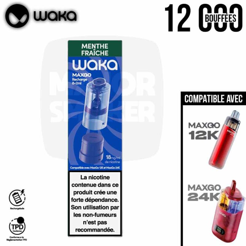 waka, waka menthe fraiche, waka maxgo menthe fraiche, waka vape, waka maxgo, starterkit waka maxgo, waka pod, waka maxgo, maxgo waka, pod waka maxgo, waka puff, waka pod maxgo, waka cigarette electronique, waka kit, pod waka menthe fraiche