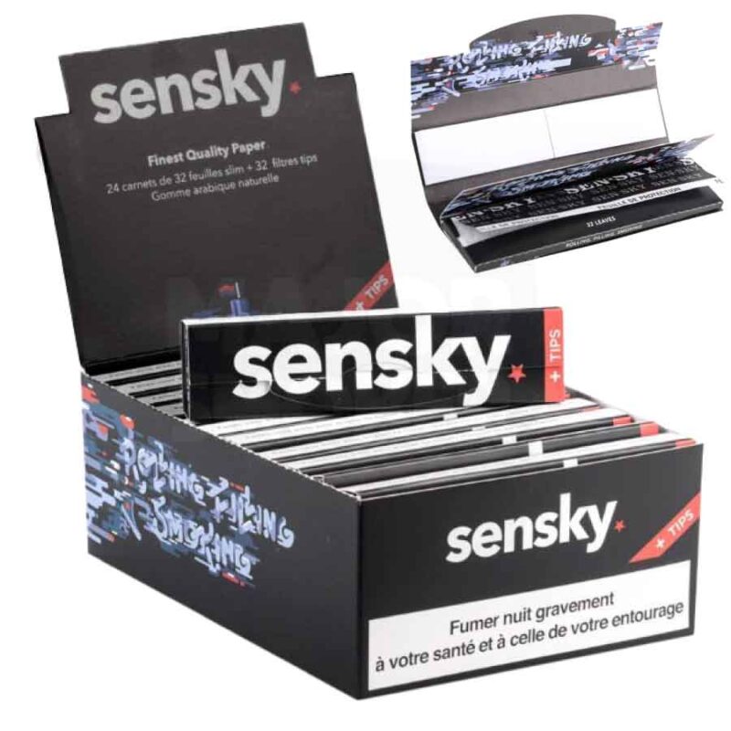 sensky slim, sensky, sensky avec tips, sensky tips, papier a rouler, papier a rouler sensky