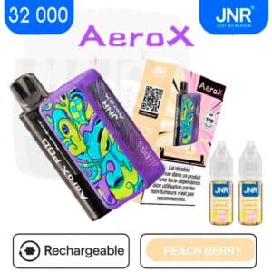 jnr 32000 peach berry, jnr aero x 32 000 peache fruits des bois, aero x 32 000 peach berry, jnr aero x