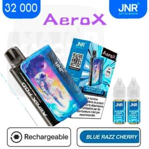 jnr 32000 blue razz cherry, jnr aero x 32 000 limonade bleu cerise, aero x 32 000 blue razz cherry, jnr aero x