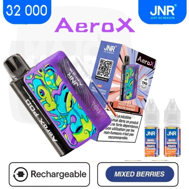 jnr 32000 fruits rouges, jnr aero x 32 000 mixed berries, aero x 32 000 fruits rouiges, jnr aero x