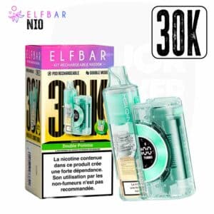 elfbar nio 30k double pomme, elfbar nio, achat elbar nio, elfbar puff rechargeable, elfbar 30k