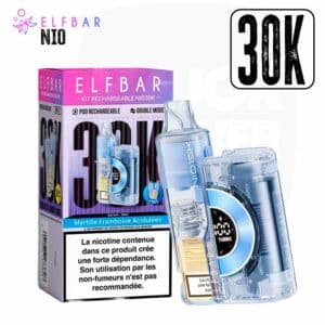 elfbar nio 30k myrtille framboise, elfbar nio, achat elbar nio, elfbar puff rechargeable, elfbar 30k
