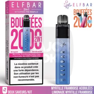 elfbar 2in1, elfbar 2en1, Kit elfbar 2in1, elfbar edition bleue 2in1, elfbar 2000 boufée, elfbar 2 in 1 starter kit, elfbar 2 in 1 kit,elfbar 2en1 kit,elfbar kit edition 2 in 1, elfbar 2in1 Myrtille Framboise Acidulées et Limonade Myrtille Framboise