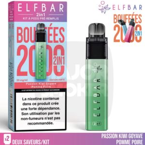 elfbar 2in1, elfbar 2en1, Kit elfbar 2in1, elfbar edition verte 2in1, elfbar 2000 boufée, elfbar 2 in 1 starter kit, elfbar 2 in 1 kit,elfbar 2en1 kit,elfbar kit edition 2 in 1, elfbar 2in1 Passion Kiwi Goyave et pomme poire