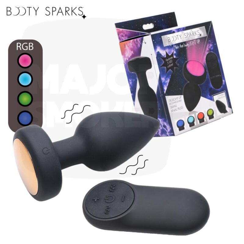 Plug-anal-Vibrant-Lumineux-Light-Up-majorsmoker.com plug anal lumineux vibrant pas cher, plug lumineux Light Up Small 7,5 x 3,5 cm, plug lumineux Light Up Medium, sextoy anal avec LED multicolore et vibrations, plug vibrant lumineux rechargeable USB, plug anal pas cher avec télécommande, plug lumineux anal bijou érotique, plug pas cher, plug anal, anal sextoy, sextoy anal