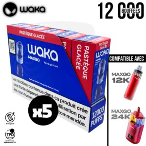 waka maxgo pod pastèque x5, Pod Waka MaxGO pastèque watermelon, Cartouche Waka MaxGO pasteque, pod max go en lot, pods waka max go boite
