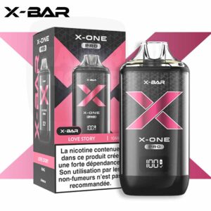 Puff X-Bar X-One Pro saveur love story, X-One Pro 15K X-Bar parfum love story, Kit X-Bar X-One Pro Love Story rechargeable, x-one pro love story pas cher, x-bar x-one pro pas cher, x-bar chicha 15k x-one pro love story