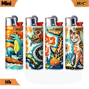 mini briquet, briquet bic, mini briquet bic, briquet bic mini, briquet mini créature, briquet bic créature, lot 4 briquet mini, 4 mini briquet bic