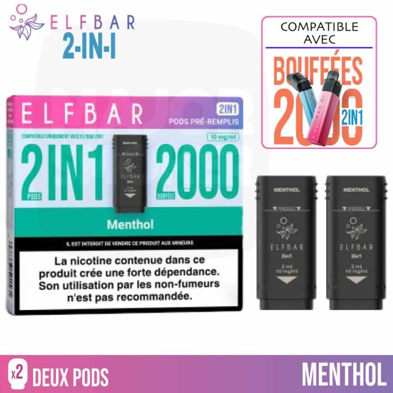 puff rechargeable, puff 2 en 1, puff 2en1, elfbar, puff elfbar, pod elfbar, recharge elfbar 2 en 1, elfbar 2en1, elfbar 2 en 1