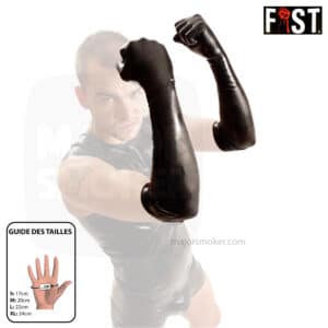 gants fist elbow noir, gants long pour fist, gants fist fucking