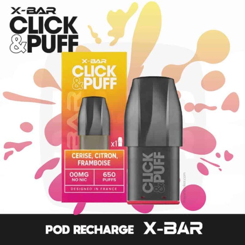 pod click & puff citron cerise framboise, acheter pod click puff citron cerise framboise