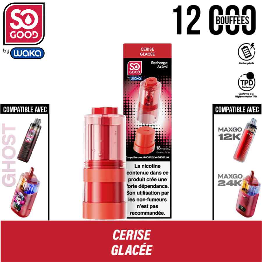 pod-recharge-so-good-by-waka-cerise-glacée-majorsmoker.com puff waka, waka, so good, puff so good, puff 2 en 1, puff 2en1, recharge waka, pod waka, recharge ghost, pod ghost, cerise glacée, puff cerise glacée, cerise glacée waka, cerise glacée so good, cerise glacée ghost