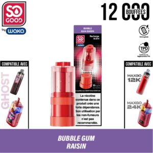 puff waka, waka, so good, puff so good, puff 2 en 1, puff 2en1, recharge waka, pod waka, recharge ghost, pod ghost, pod bubble gum raisin, ghost bubble gum raisin, recharge bubble gum raisin ghost