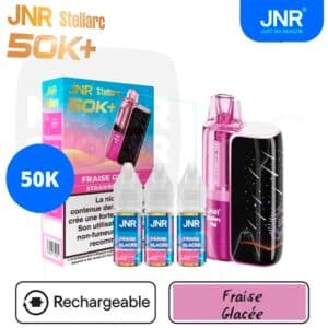 puff jnr, jnr, marque jnr, puff rechargeable jnr, eliquide jnr, ecigarette jnr, jnr 50k, 50K jnr, jnr stellarc, stellacr jnr, jnr stellarc 50k, jnr stellarc 50k fraise glacée, jnr stellarc fraise glacée