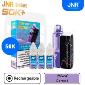 puff jnr, jnr, marque jnr, puff rechargeable jnr, eliquide jnr, ecigarette jnr, jnr 50k, 50K jnr, jnr stellarc, stellacr jnr, jnr stellarc 50k, jnr mixed berries, jnr stellarc fruits rouges