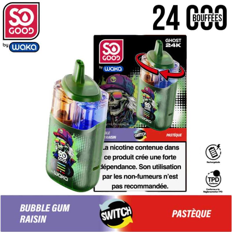 puff waka, waka, so good, puff so good, puff 2 en 1, puff 2en1, puff 24k, waka 24k, puff rechargeable pas cher, puff rechargeable, puff rechargeable waka, puff ghost, waka ghost, puff waka ghost, so good ghost, puff pastèque, puff bubble gum raisin