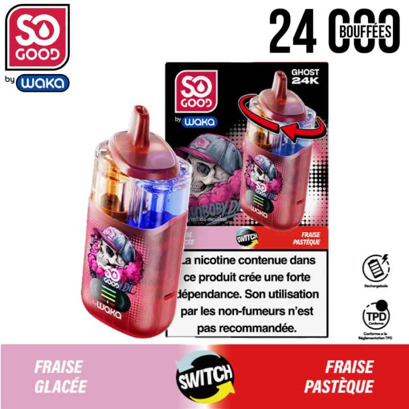 waka-so-good-ghost-starter-24k-fraise-glacée---fraise-pastèque-majorsmoker.com puff waka, waka, so good, puff so good, puff 2 en 1, puff 2en1, puff 24k, waka 24k, puff rechargeable pas cher, puff rechargeable, puff rechargeable waka, puff ghost, waka ghost, puff waka ghost, so good ghost, fraise glacée, fraise pastèque