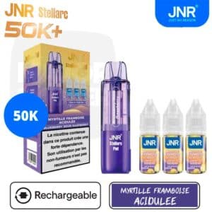 puff jnr, jnr, marque jnr, puff rechargeable jnr, eliquide jnr, ecigarette jnr, jnr 50k, 50K jnr, jnr stellarc, stellacr jnr, puff jnr myrtille framboise acidulée, puff jnr myrtille framboise acidulée, jnr stellarc 50K, jnr stellarc myrtille framboise acidulée
