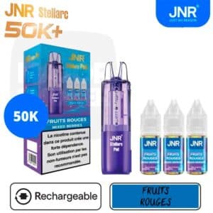 puff jnr, jnr, marque jnr, puff rechargeable jnr, eliquide jnr, ecigarette jnr, jnr 50k, 50K jnr, jnr stellarc, stellacr jnr, jnr stellarc 50k, jnr mixed berries, jnr stellarc fruits rouges