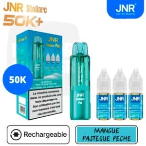 puff jnr, jnr, marque jnr, puff rechargeable jnr, eliquide jnr, ecigarette jnr, jnr 50k, 50K jnr, jnr stellarc, stellacr jnr, jnr mangue peche pasteque, puff rechargebale mangue pastèque peche, eliquide jnr, eliquide mangue pasteque peche jnr