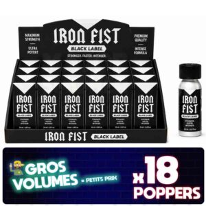 iron fist black label, poppers iron fist black x18, iron fist poppers noir