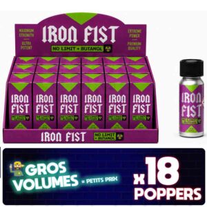 poppers iron fist butanol, no limit butanol poppers, poppers iron fist au butanol à la boîte