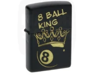 Briquet Zippo noir mat motif 8 Ball King