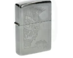 Briquet Zippo gravure crâne, Briquet Zippo crâne punk mohawk