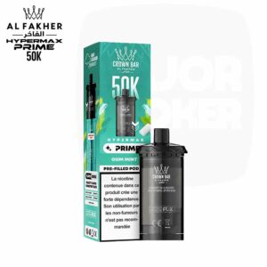 Pod Al Fakher 50K saveur Chewing-gum Menthe et son emballage