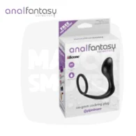 Ass Gasm Anal Fantasy, plug et cockring en silicone noir, emballage du produit