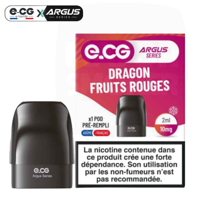 Pod pré-rempli e-CG Argus saveur Dragon Fruits Rouges, 2ml, 10mg de nicotine