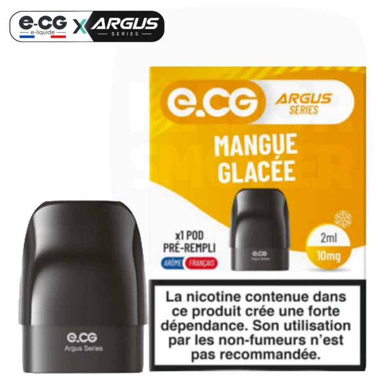 Pod pré-rempli e-CG Argus saveur Mangue Glacée, 2ml, 10mg de nicotine