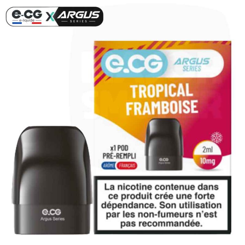 Pod pré-rempli e-CG Argus saveur Tropical Framboise, 2ml, 10mg de nicotine