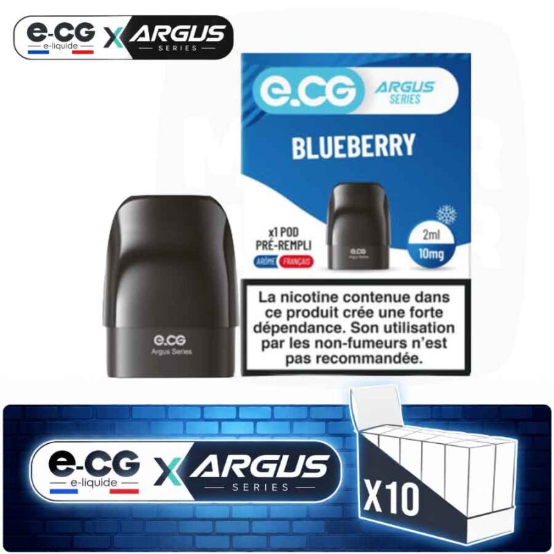 ECG-POD-ARGUS-x10-blueberry-majorsmoker.com- Lot de 10 pods pré-remplis e-CG Argus saveur Blueberry, contenance 2ml