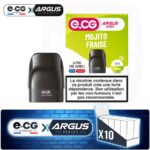 Lot de 10 pods pré-remplis e-CG Argus saveur Mojito Fraise, contenance 2ml