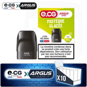 Lot de 10 pods pré-remplis e-CG Argus saveur Pastèque Glacée, contenance 2ml