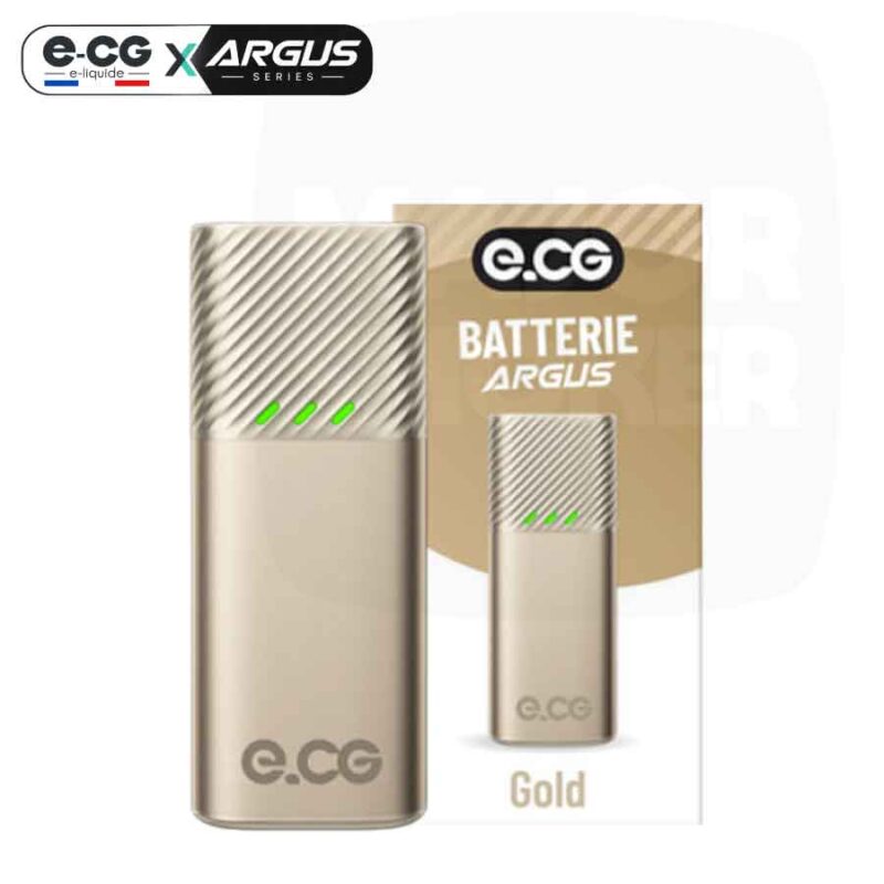 Batterie e-CG Argus de couleur dorée avec finition texturée et indicateurs LED