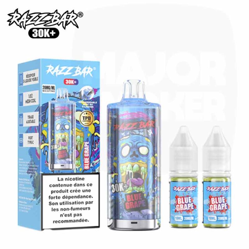 Puff Razzbar 30K Blue Grape - Kit complet