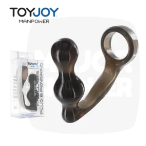 Power Plug Manpower TOYJOY, stimulateur de prostate en plastique noir, avec emballage