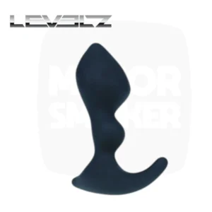 Double Ripple Levelz, plug prostate en silicone noir, base incurvée