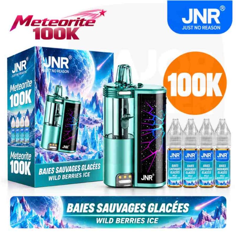 Puff JNR 100K Meteorite Wild Berries Ice avec recharges