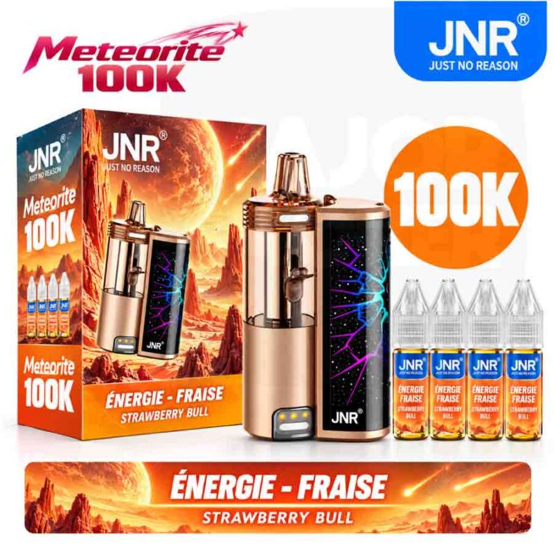 Puff JNR 100K Meteorite Strawberry Bull avec recharges