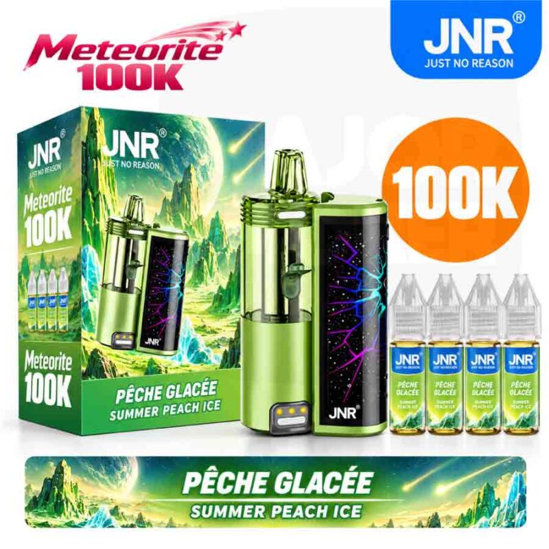 Puff JNR 100K Meteorite Summer Peach Ice avec recharges