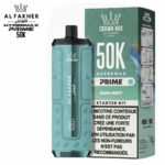 Pod Al Fakher Crown Bar Hypermax Prime 50K saveur Gum Mint avec sa boîte de kit de démarrage
