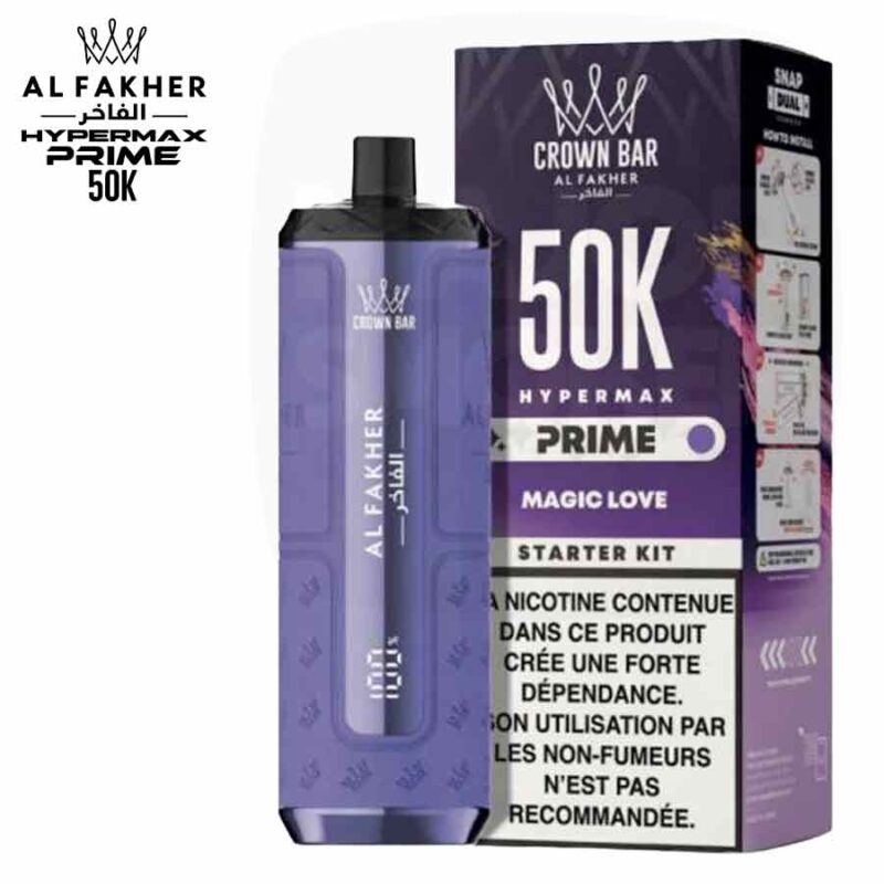 Pod Al Fakher Crown Bar Hypermax Prime 50K saveur Magic Love