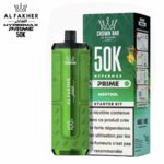 Cigarette électronique jetable rechargeable Al Fakher Crown Bar 50K saveur Menthol